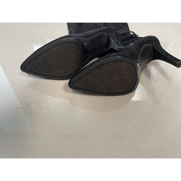 BCBG Black Suede High Heel Boots Size 10 - Picture 7 of 9